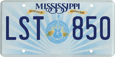 MS license plate LST850
