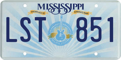 MS license plate LST851