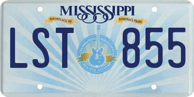 MS license plate LST855
