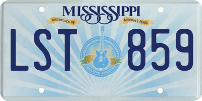 MS license plate LST859