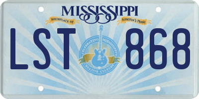 MS license plate LST868