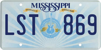 MS license plate LST869