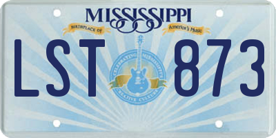 MS license plate LST873