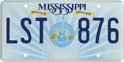 MS license plate LST876