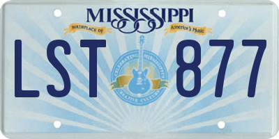 MS license plate LST877