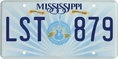 MS license plate LST879