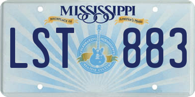 MS license plate LST883