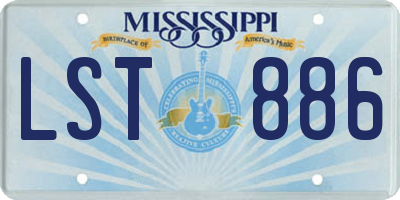 MS license plate LST886