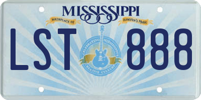 MS license plate LST888