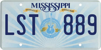 MS license plate LST889