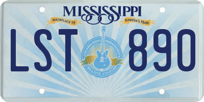 MS license plate LST890