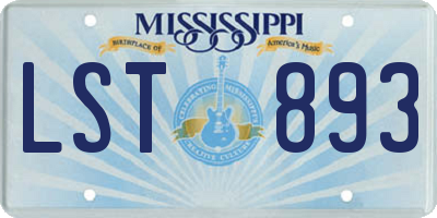 MS license plate LST893