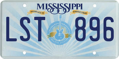 MS license plate LST896