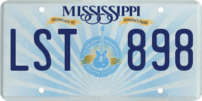 MS license plate LST898