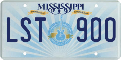 MS license plate LST900