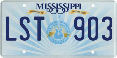 MS license plate LST903