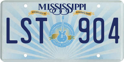 MS license plate LST904