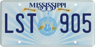 MS license plate LST905