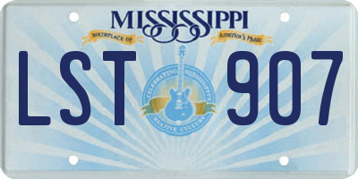 MS license plate LST907