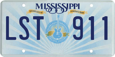 MS license plate LST911
