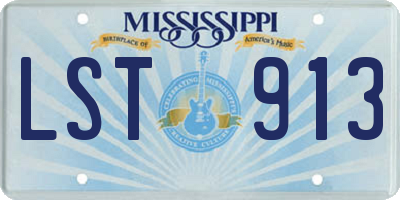 MS license plate LST913