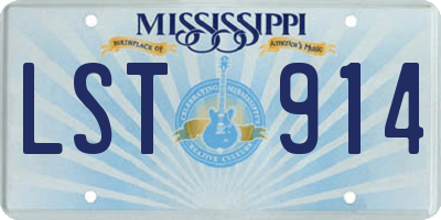 MS license plate LST914