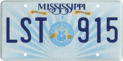 MS license plate LST915
