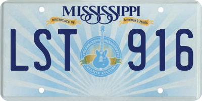 MS license plate LST916