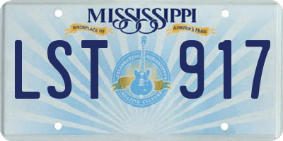MS license plate LST917