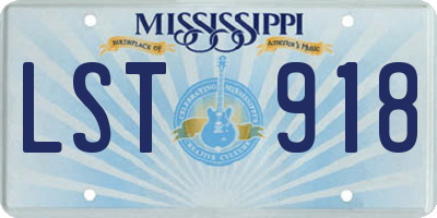 MS license plate LST918