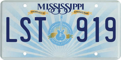 MS license plate LST919