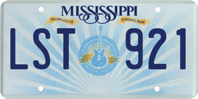 MS license plate LST921