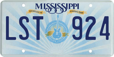 MS license plate LST924