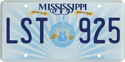 MS license plate LST925