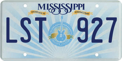 MS license plate LST927