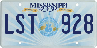 MS license plate LST928