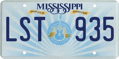 MS license plate LST935
