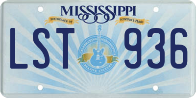 MS license plate LST936