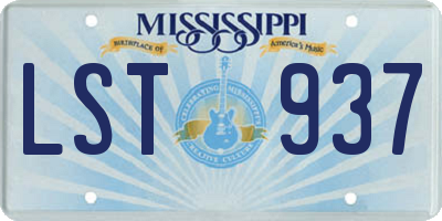 MS license plate LST937