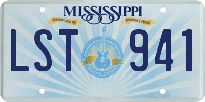 MS license plate LST941
