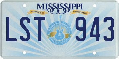 MS license plate LST943