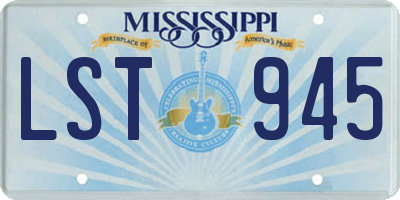 MS license plate LST945