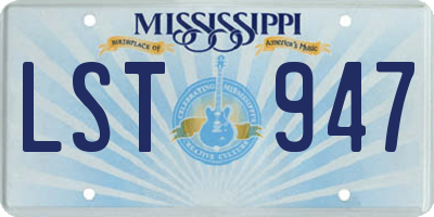 MS license plate LST947