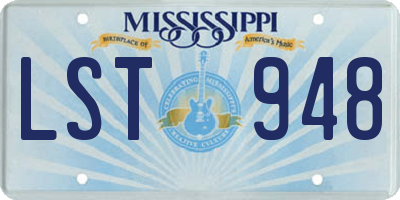 MS license plate LST948