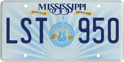 MS license plate LST950