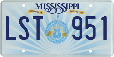 MS license plate LST951