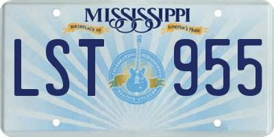 MS license plate LST955
