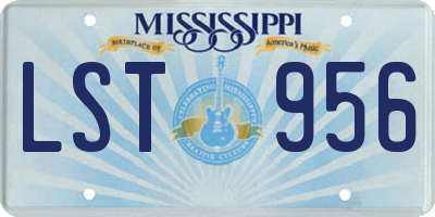 MS license plate LST956