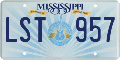 MS license plate LST957