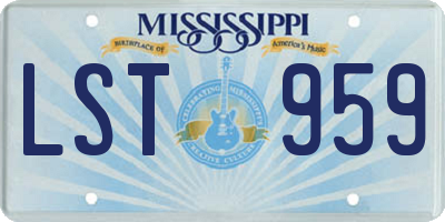 MS license plate LST959
